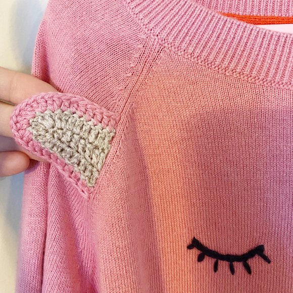 Mini Boden Shirts & Tops | Mini Boden 314 Girls Sweater Cat Embroidery | Poshmark